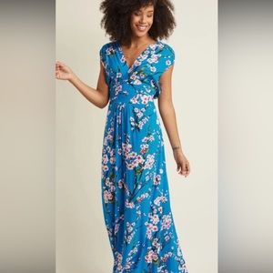 Cherry Blossom Print Maxi Dress